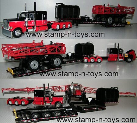 snt custom 0009 Peterbilt 389 pulling a Road Runner 4000 Sprayer Trailer w/Case IH 4420 Sprayer