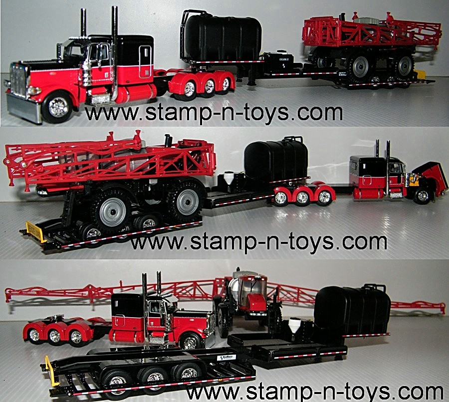 snt custom 0009 Peterbilt 389 pulling a Road Runner 4000 Sprayer Trailer w/Case IH 4420 Sprayer