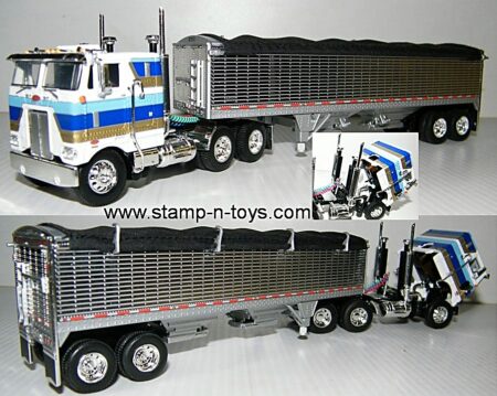 snt custom 0022 Peterbilt 352 COE w/35' Chrome Wilson Grain Trailer