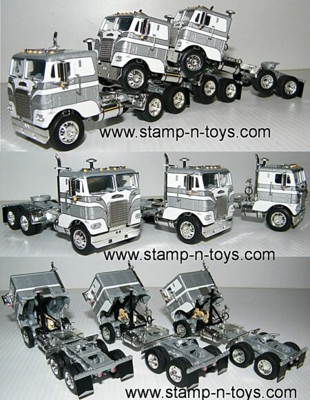 snt custom 0040 White-Freightliner Cabover Trio Set