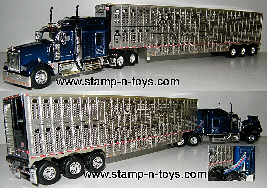 snt custom 0069 Kenworth W-900 w/aerocab sleeper pulling a 53' Wilson Silver Star Cattlepot (SOLD)