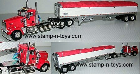 snt custom 0129 Kenworth W-900L day cab pulling a Wilson Pacesetter Grain Trailer