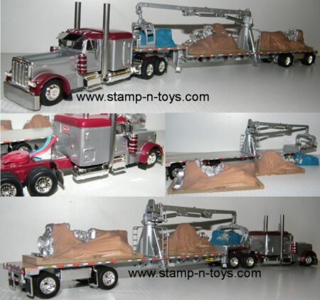 snt custom 0153 Peterbilt 379 Long Hood pulling a Wilson 53' Stepdeck w/loading arm & load