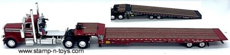 1st Gear/DCP 60-1981 Peterbilt 389 daycab pulling a Landoll 440 sliding axle trailer