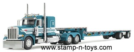 1st Gear/DCP 60-2127 Pete 379 w/48" Flattop Sleeper w/Wilson Transcraft Spread Axle Stepdeck