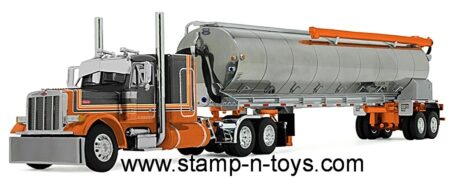 1st Gear/DCP 60-2128 Peterbilt 379 w/48" flattop sleeper pulling a Walinga Bulk Feed Tanker