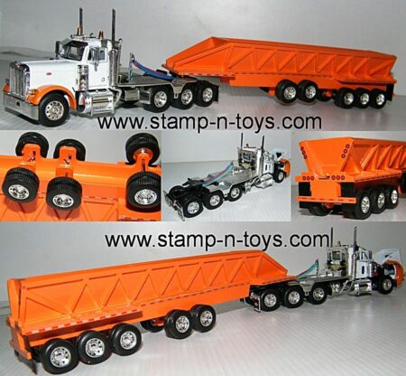 snt 0174 Peterbilt 379 Day Cab pulling a resin 5-axle Belt Trailer