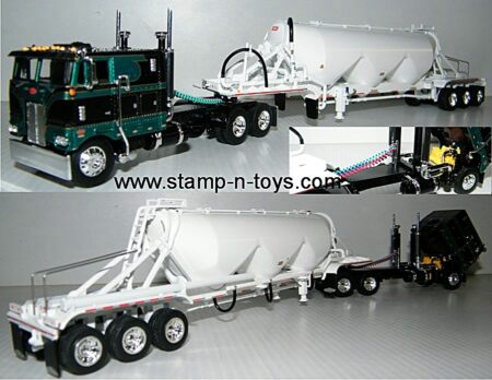 snt 0175 Peterbilt 352 COE cab pulling a Heil 3-tank Pneumatic Tanker Trailer