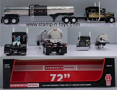 1st Gear/DCP 60-2080 Kenworth W-900 pulling a Brenner Polished Asphalt Tanker