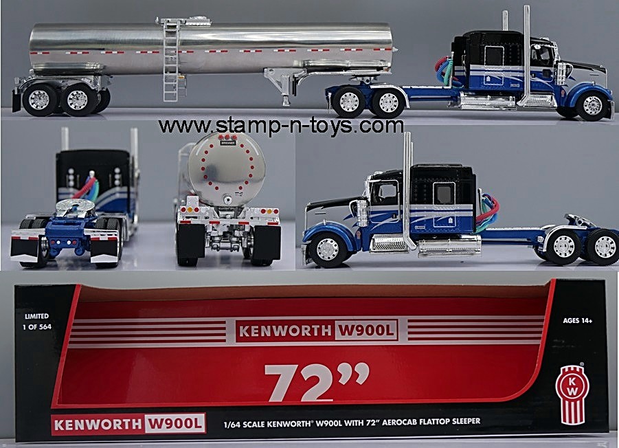 1st Gear/DCP 60-2081 Kenworth W-900 pulling a Brenner Chemical Tanker