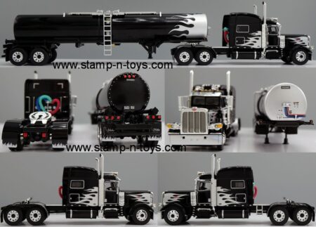 1st Gear/DCP 60-2116 Peterbilt 389 pulling matching a Brenner Asphalt Tanker