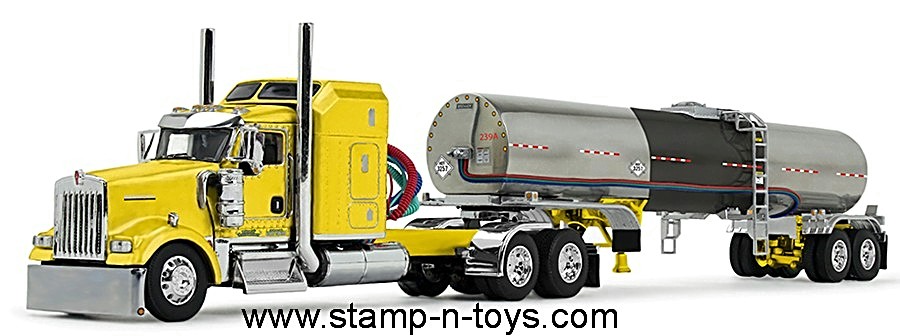 1st Gear/DCP 60-2147 Double C Transport Kenworth W-900L pulling a Brenner Asphalt Tanker