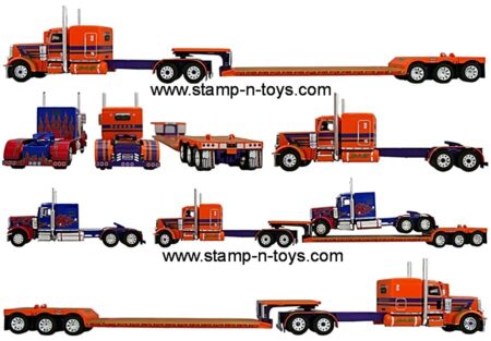 1st Gear/DCP 60-2140 Peterbilt 389 "Sadie Rae" w/tandem-axle Fontaine Renegade Lowboy w/flip Axle & Pete 359 load