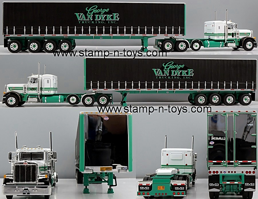 1st Gear/DCP 60-2158 Peterbilt 379 w/36" flat top sleeper pulling a53'four-axle Utility Tautliner Van