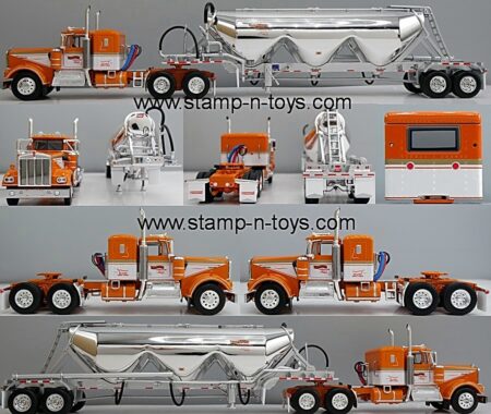 1st Gear/DCP 60-2164 TSC Kenworth W-900A pulling a Heil 3-drop Pneumatic Trailer
