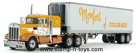 1st Gear/DCP 60-1860 Monfort Kenworth W-900 A pulling a 40' Vintage Reefer Trailer