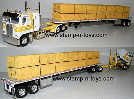 snt 0111 Kenworth K-100 COE Tractor w/53' flatbed and resin straw load