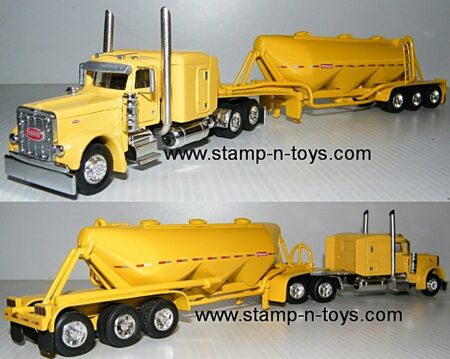 snt 0127 Peterbilt 379 Custom TLC w/sleeper pulling a TLC 3-Tank Fruehauf Pneumatic Tanker