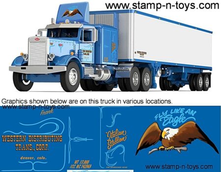 1st Gear/DCP 60-0439 Western Dist. Kenworth W-900A w/40' Reefer Trailer