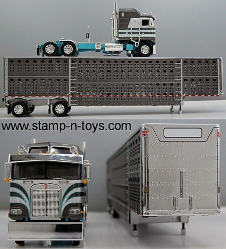 1st Gear/DCP 60-2123 Kenworth K-100 COE pulling a 53' Wilson SilverStar Cattle Trailer