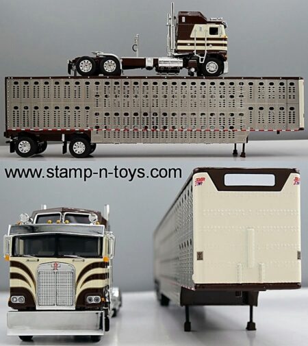1st Gear/DCP 60-2124 Kenworth K-100 COE pulling a 53' Wilson SilverStar Cattle Trailer