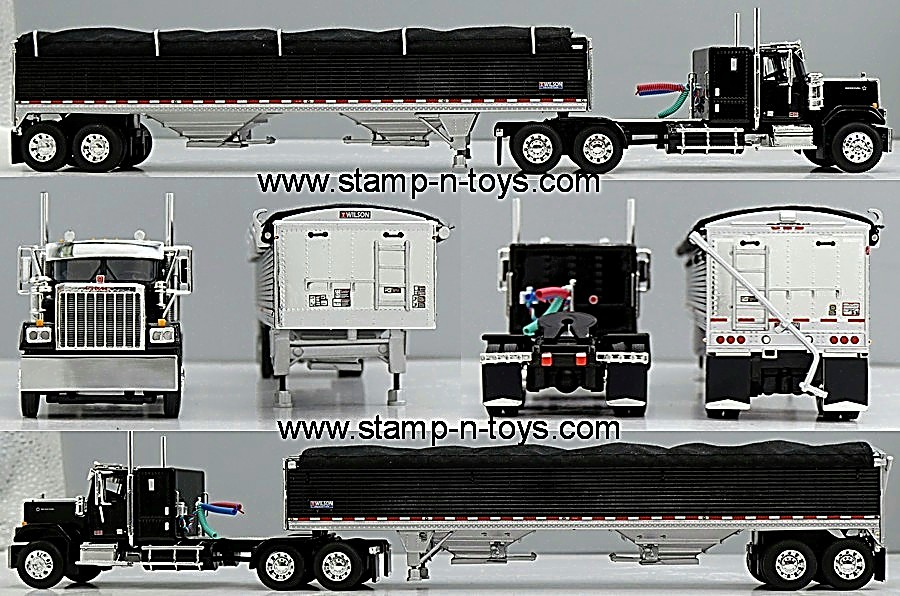1st Gear/DCP 60-2236 GMC General w/34" sleeper pulling a Wilson Hopper Bottom Grain Trailer