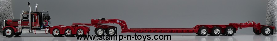 1st Gear/DCP 60-2133 Peterbilt 389 3-axle pulling a Fontaine Lowboy Trailer w/Jeep & Flip Axle