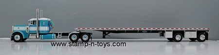 1st Gear/DCP 60-2206 Peterbilt 379 pulling a Wilson Roadbrute S/A Flatbed