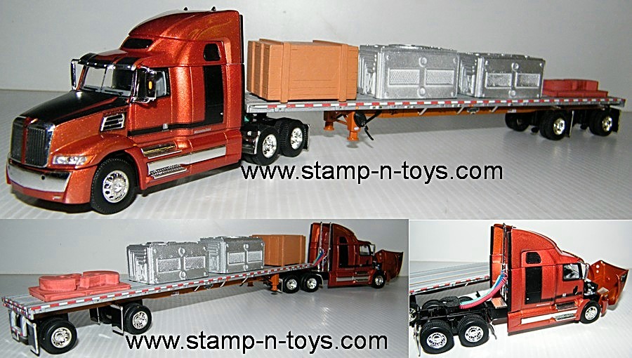 snt 0008 Western Star 5700 pulling a 53' Transcraft Flatbed w/Industrial Machinery Load