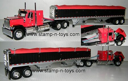 snt custom 0094 GMC General w/36" sleeper pulling a Wilson Hopper Bottom Grain Trailer