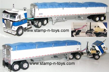 snt custom 0056 Custom White Freightliner C/O w/42' Wilson Grain Trailer