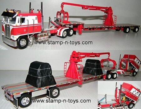 snt custom 0167 Kenworth K-100 COE pulling a Wilson Transcraft Stepdeck w/self loading arm and load