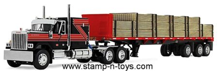 First Gear 60-2344 GMC General pulling a Vintage 48' Utility Flatbed w/lumber load