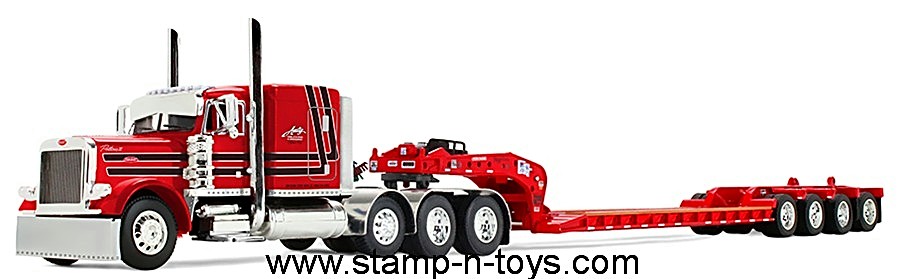 1st Gear/DCP 60-2355 Peterbilt 379 pulling a Fontaine Magnitude 3-axle Lowboy w/flip axle