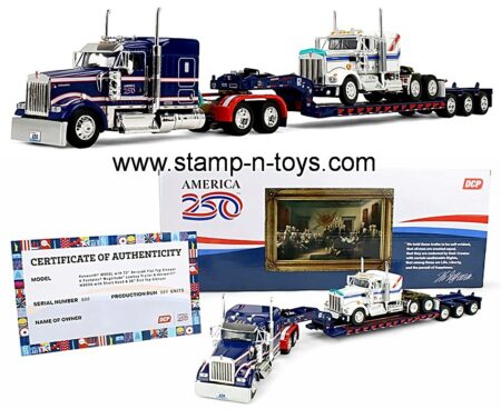 1st Gear/DCP 69-2311 Kenworth W-900L pulling a Fontaine Lowboy Trailer KW W-900A Load