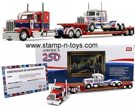 1st Gear/DCP 69-2348 Peterbilt 589 pulling a Fontaine Renegade 3-axle Lowboy